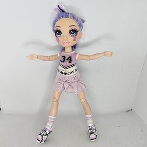 Rainbow High Cheerleader Violet Purple/Indigo Doll With Outfit Used Condition. 